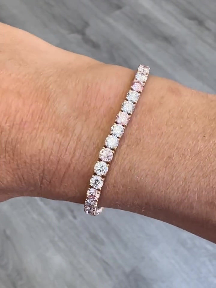 Thumbnail: 11ct Pink (Lab) Diamond Bracelet