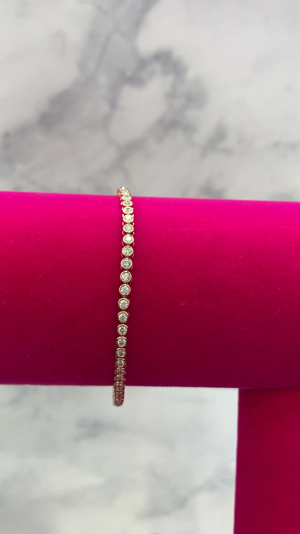 Thumbnail: Petit Bezel Set Diamond Tennis Bracelet