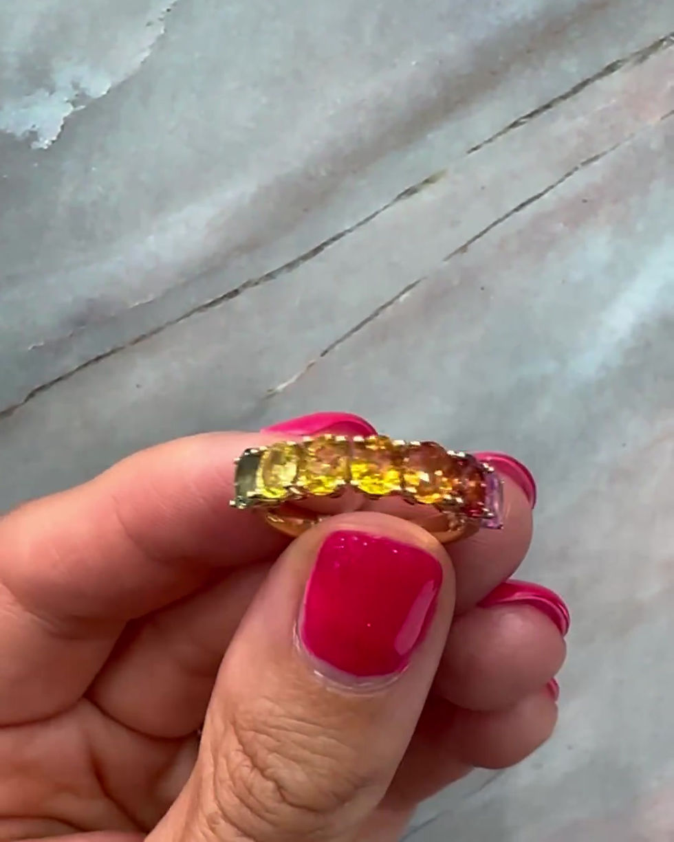 Thumbnail: Rainbow Sapphire Half Eternity Band