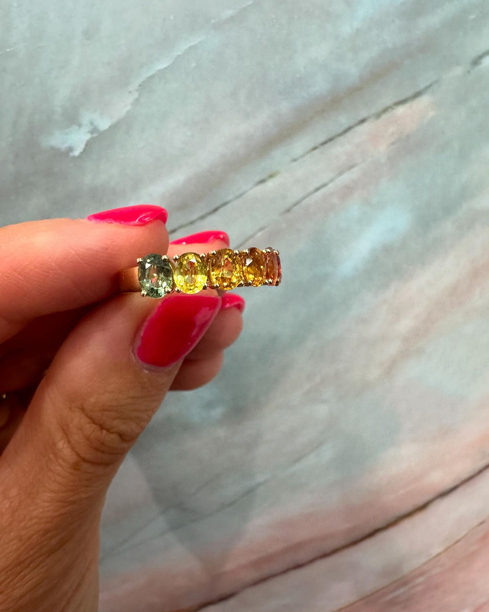 Thumbnail: Rainbow Sapphire Half Eternity Band