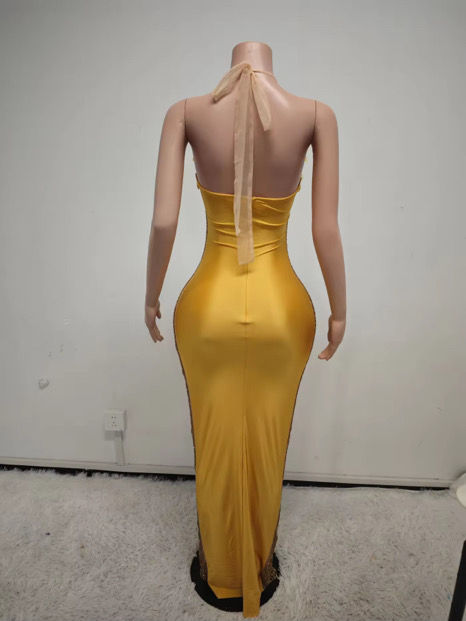 Thumbnail: Halter Dazzle Long Dress 