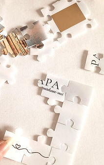 Carte puzzle personnalisé élégant avec message surprise à offrir