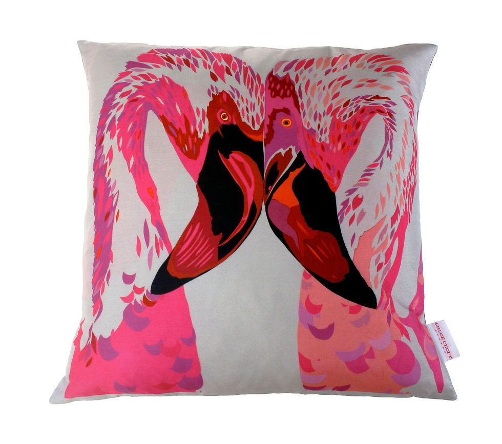 Thumbnail: MAGENTA FLAMINGOS CUSHION