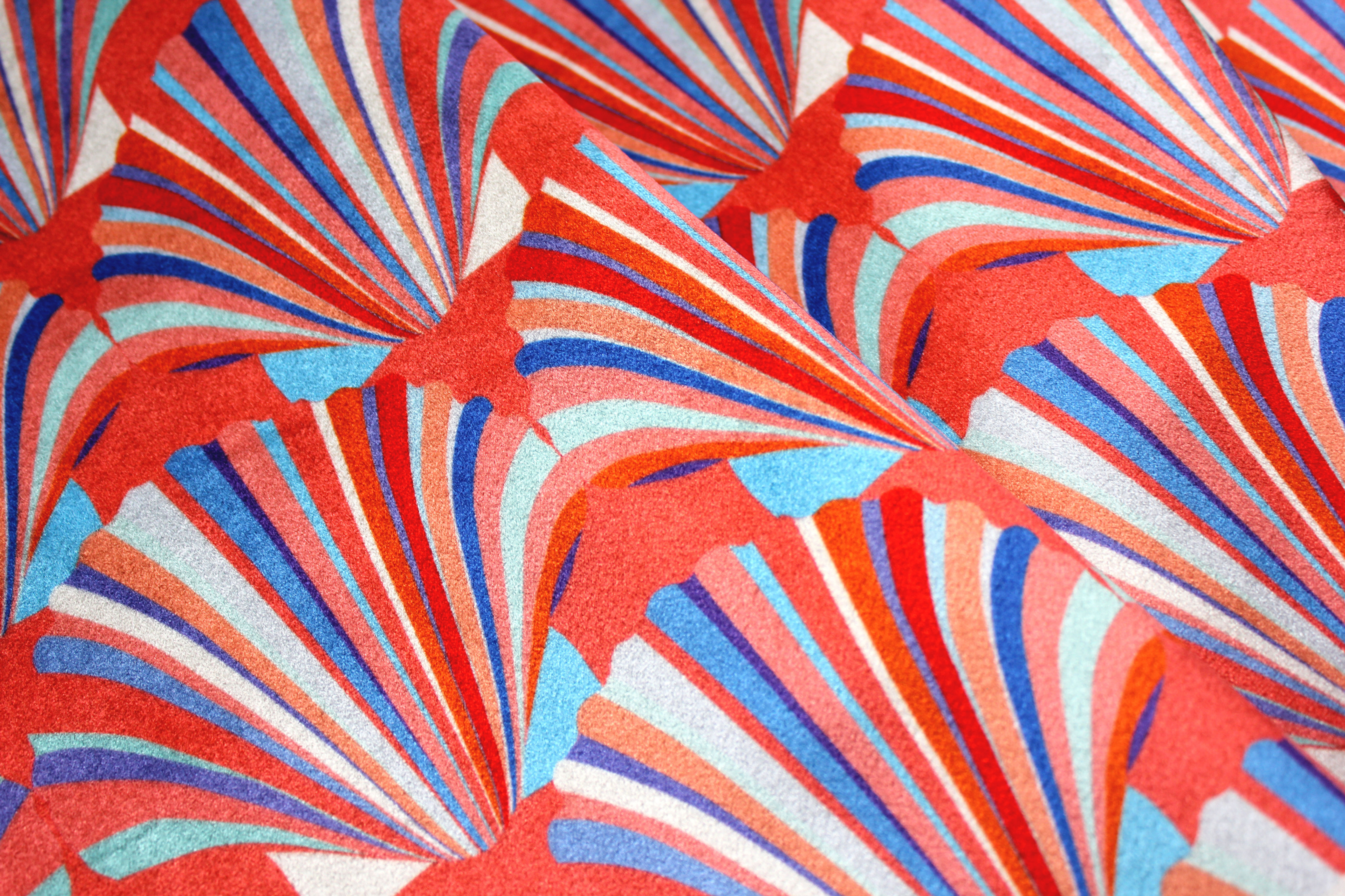 coral art deco fabric