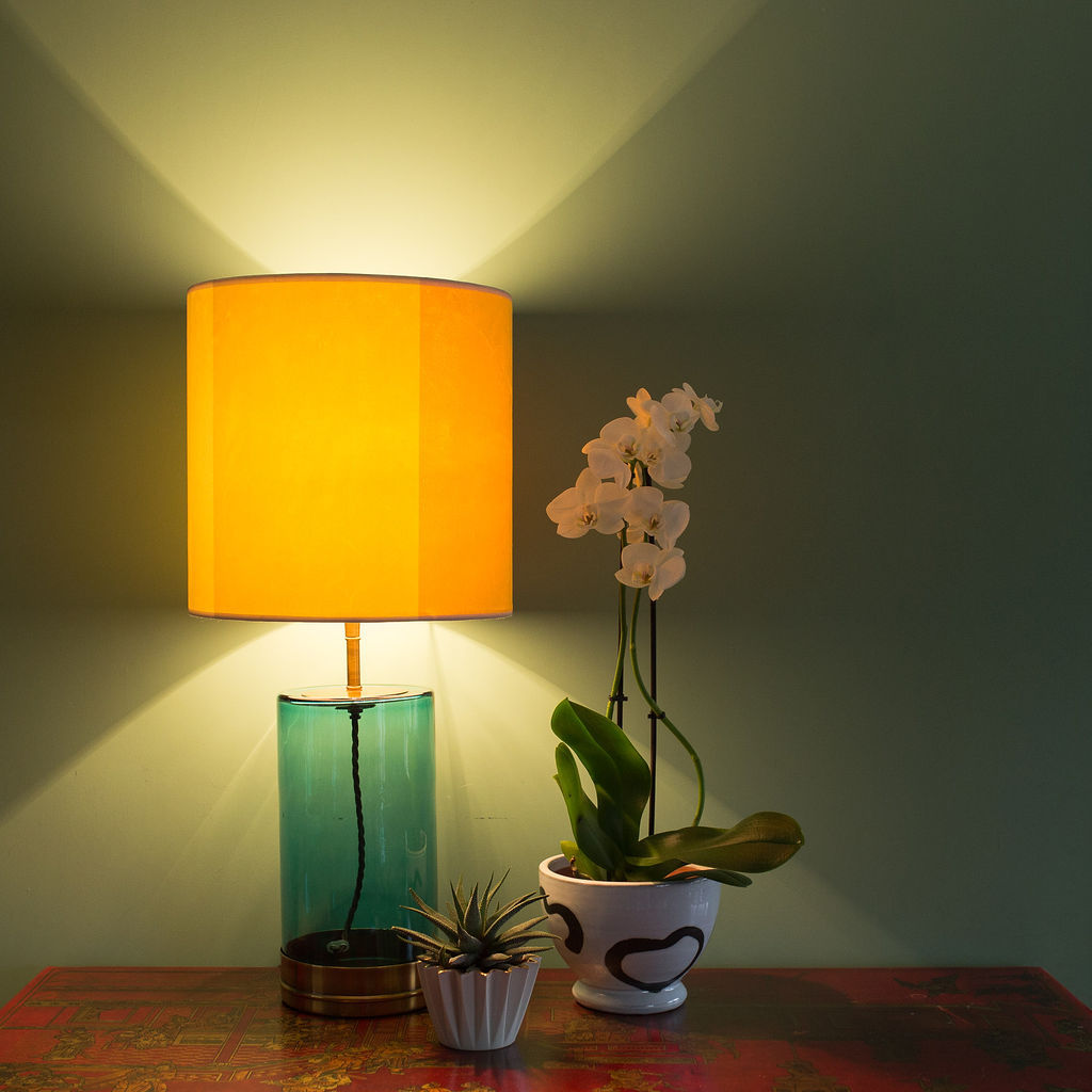 LIME STRIPE VELVET LAMPSHADE 