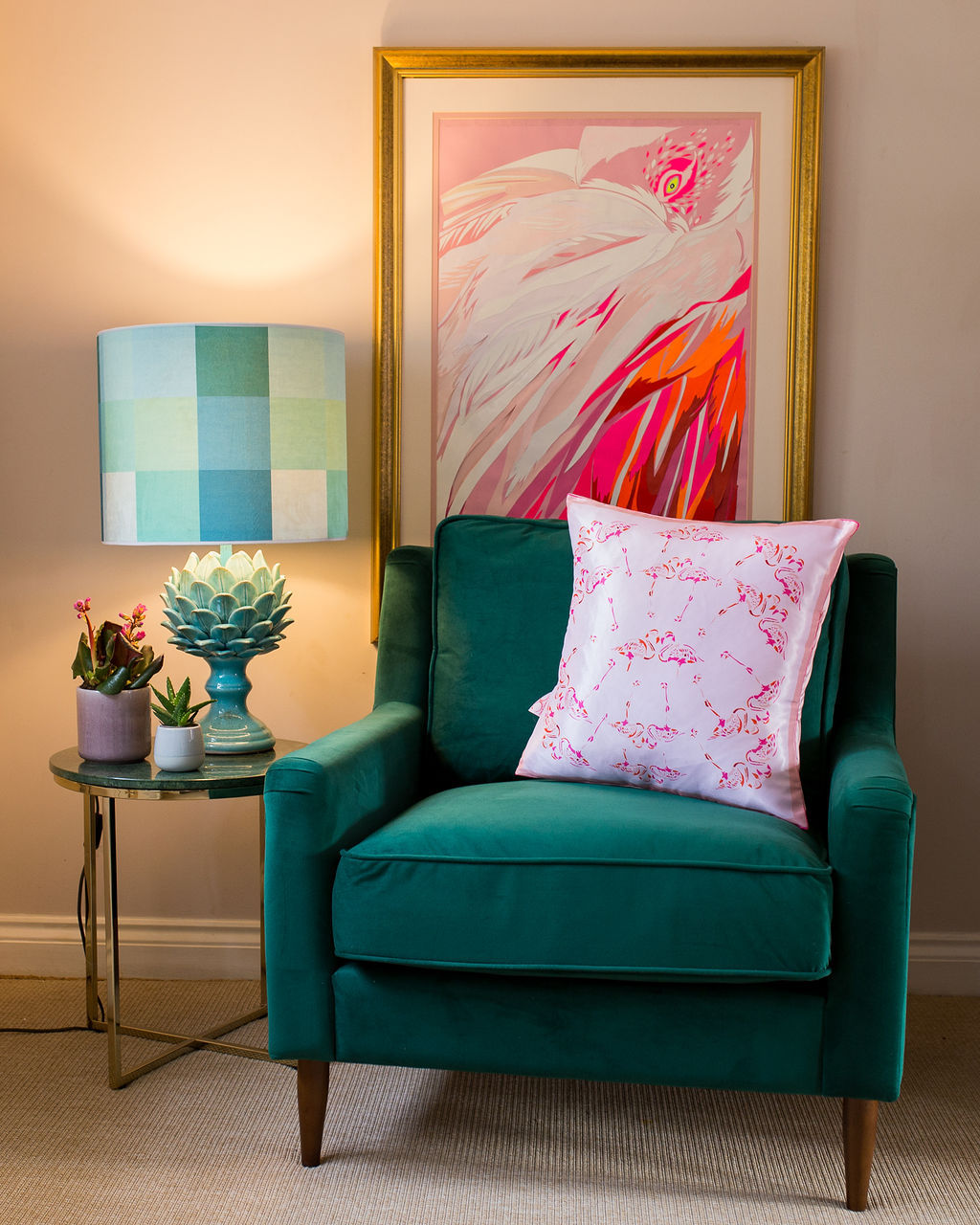FABULOUS FUCHSIA FLAMINGOS CUSHION