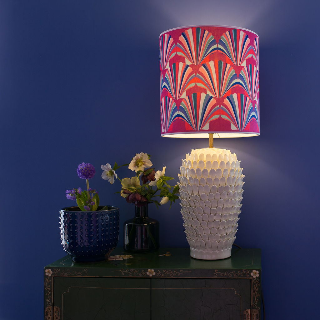 FUCHSIA SHELL VELVET LAMPSHADE