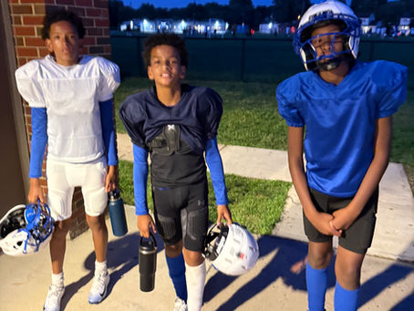 My 3 boys out here putting in work on the football field. 🏈💙