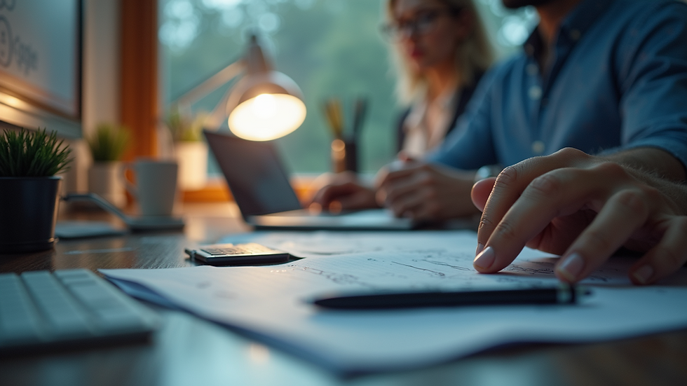 Eye-level view of a modern workspace with technology tools