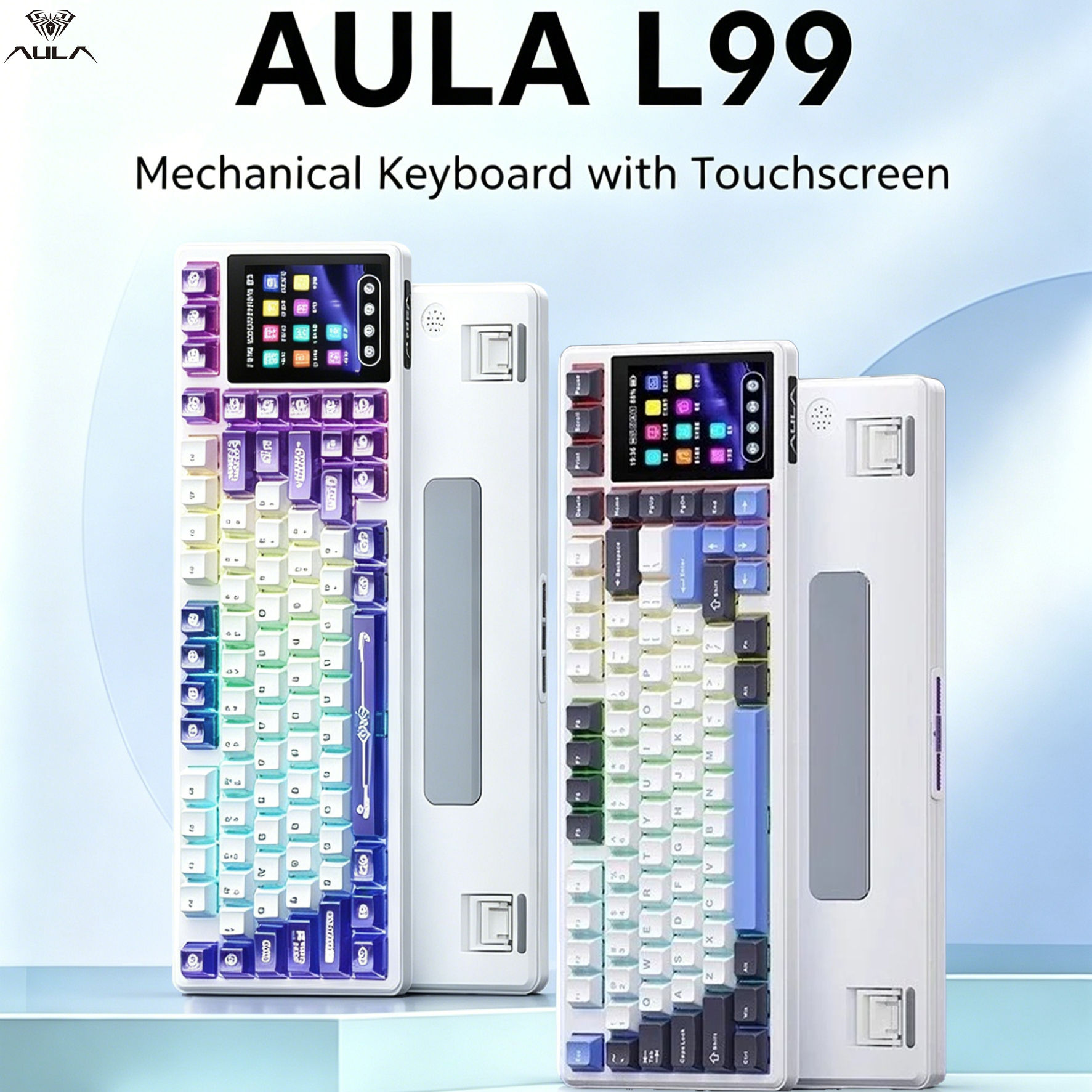 AULA L99 96% Mechanical Keyboard 3.98in Smart Touch Screen Gasket Hot Swap 8000m