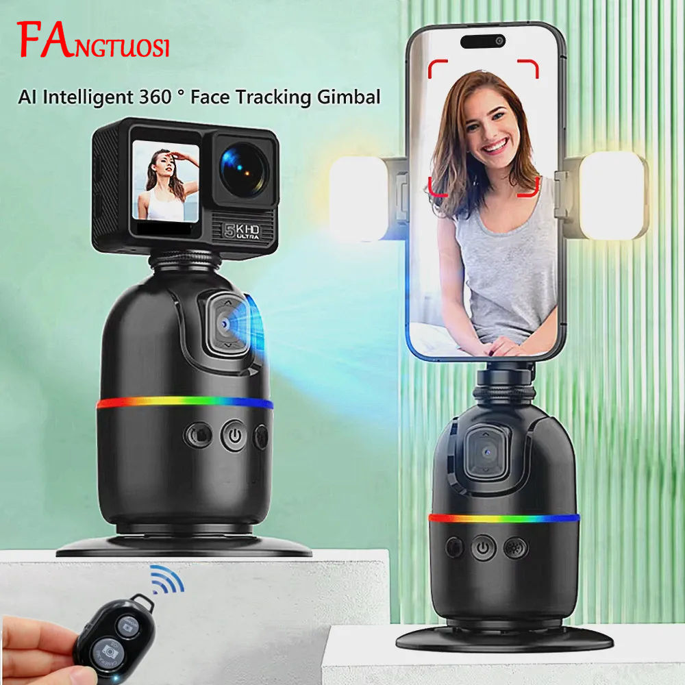 FANGTUOSI AI Smart Gimbal 360° Selfie Stick Auto Face Tracking Gimbal Rotation