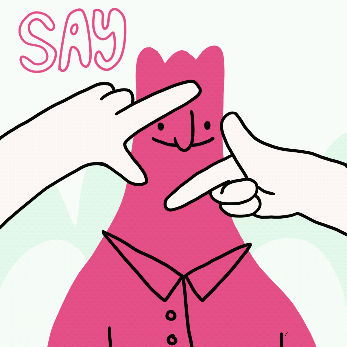 Say Cheese Hand-Drawn GIF