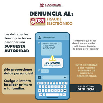 Los delincuentes intentarán intimidarte para obtener información confidencial, ¡No caigas! Mantente siempre alerta ante cualquier situación ¡Denuncia al 089!