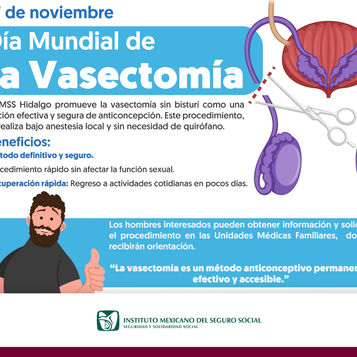 Promueve IMSS Hidalgo vasectomías como método anticonceptivo seguro