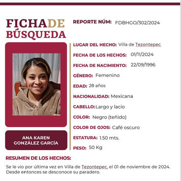Ana Karen González necesita de tu valiosa ayuda para volver a casa