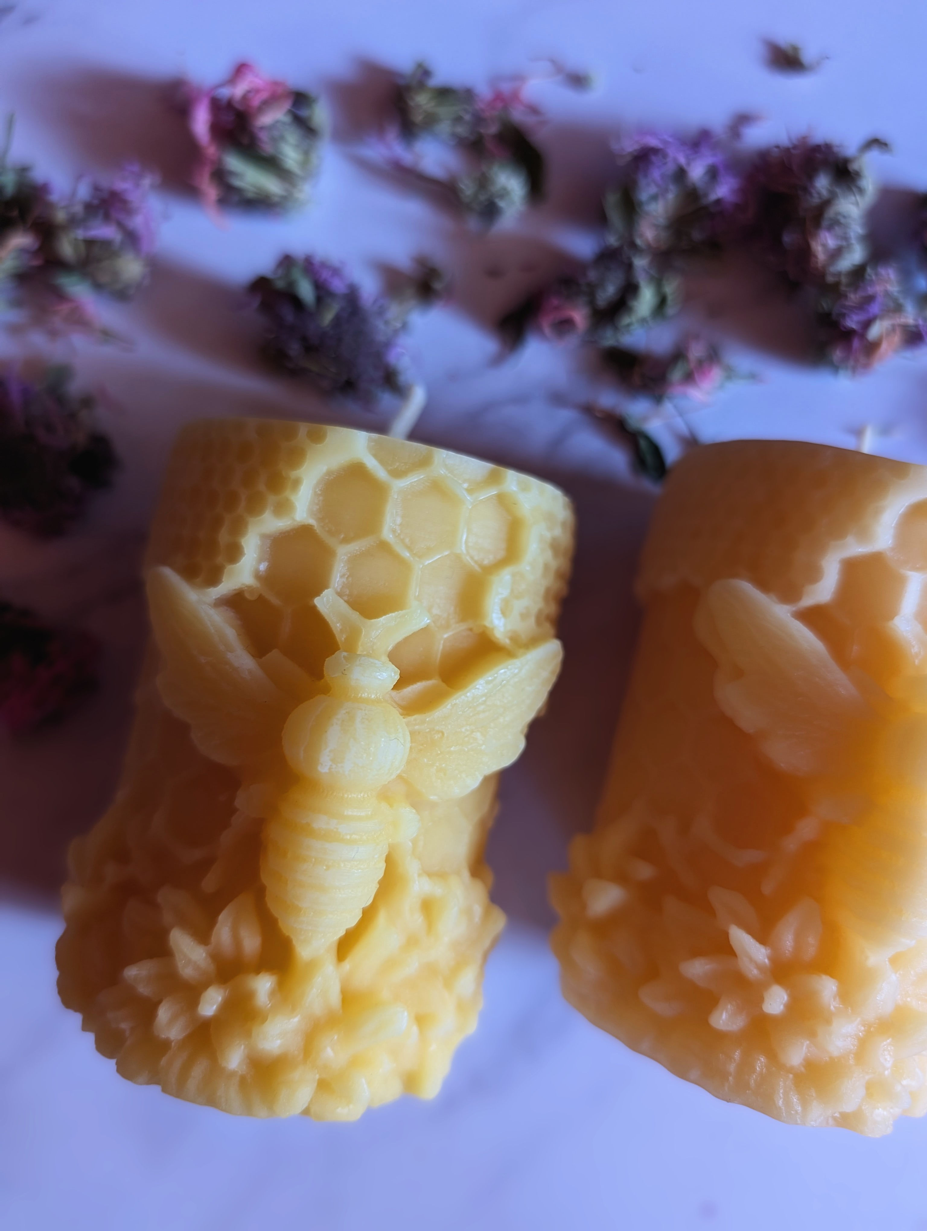 Small Queen Bee Beeswax Candle