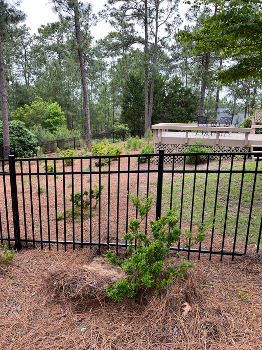 Aluminum Fence Installation on golf course in Moore county