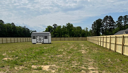 wood privacy fence in backyard in Parkton NC