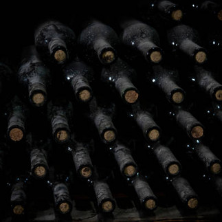 A rack of old and aged high quality wines from Georgia