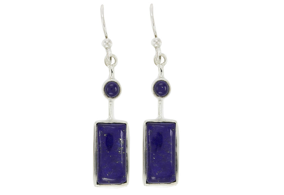 Thumbnail: Sterling silver hand crafted earrings ethical accessories lapis turquoise moonstone gift presents malachite