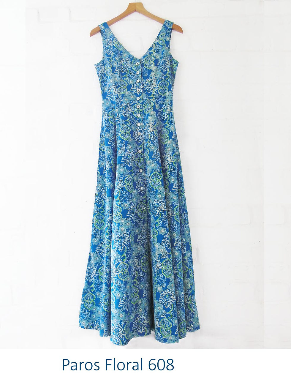 Thumbnail: Ethical fairtrade fashion clothing cotton indian hand printed long maxi dress summer dresses Anokhi Chandni Chowk accacia