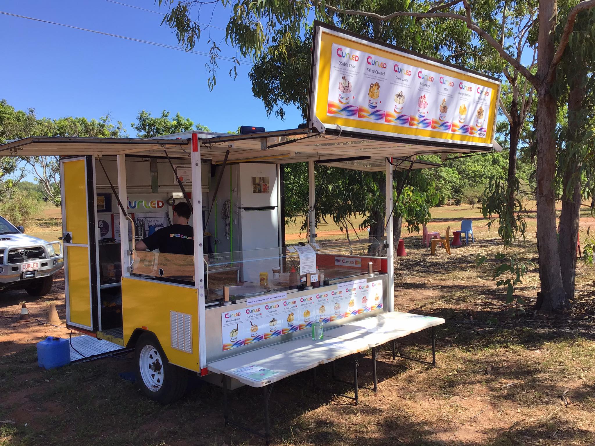 Curled food truck