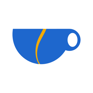 A minimalist coffee cup illustration with clean curves and geometric balance