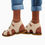 Thumbnail: LACE-UP FAUX LEATHER SANDALS