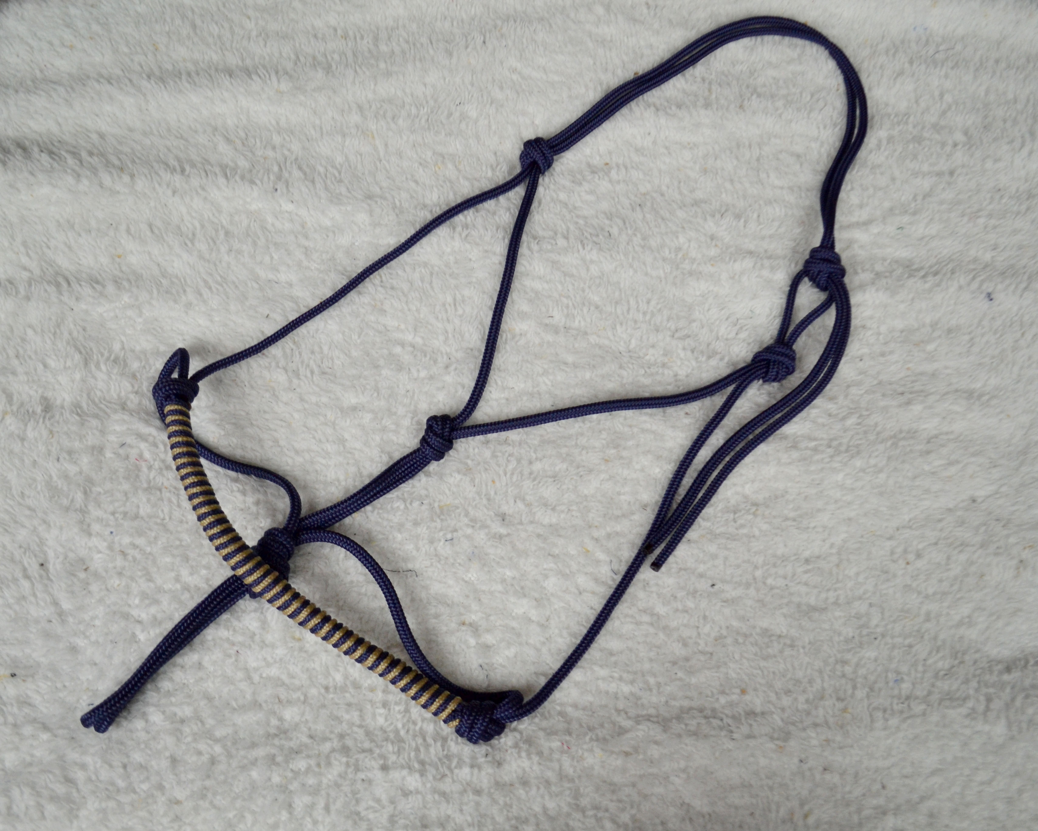 Licol éthologique Azurite | Bleu foncé & beige