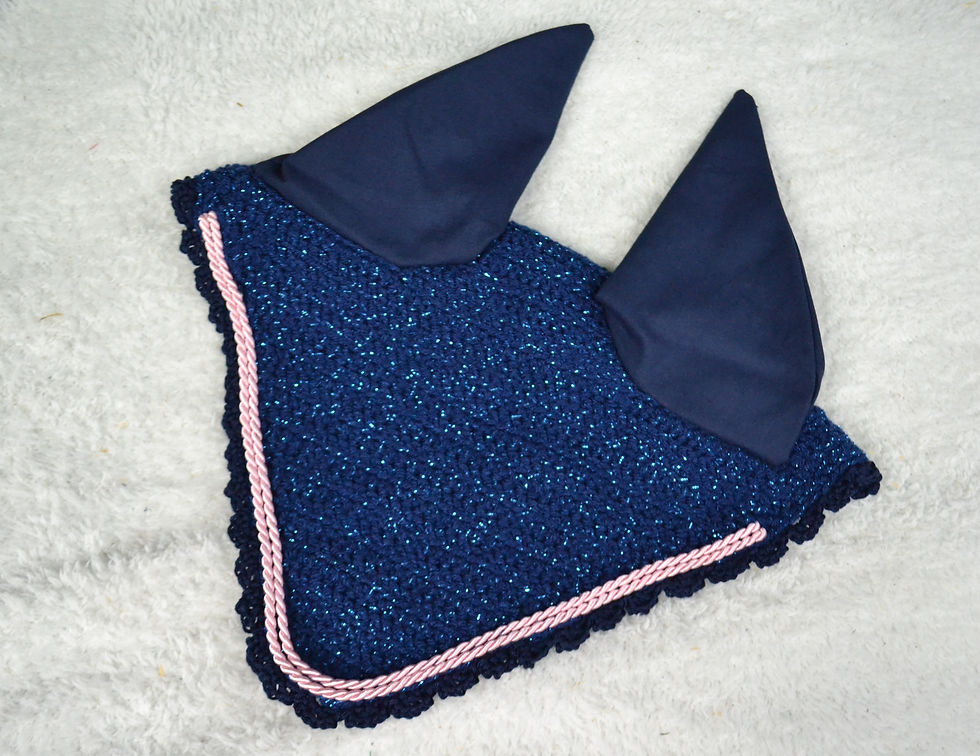 Miniature : Bonnet Mi-Long Lexington | Bleu marine pailleté & rose