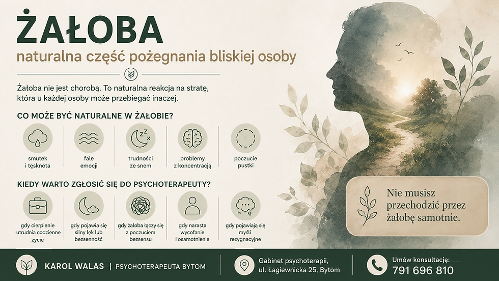 Praca terapeutyczna z żałobą – kiedy warto szukać pomocy? | Psychoterapia Bytom