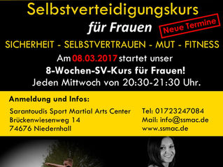 Selbstverteidigungskurs für Frauen - Neue Termine 2017!