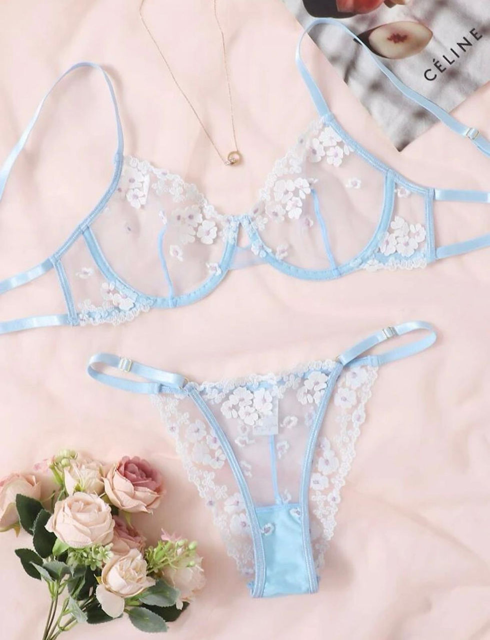 Miniatura: Set floreal celeste