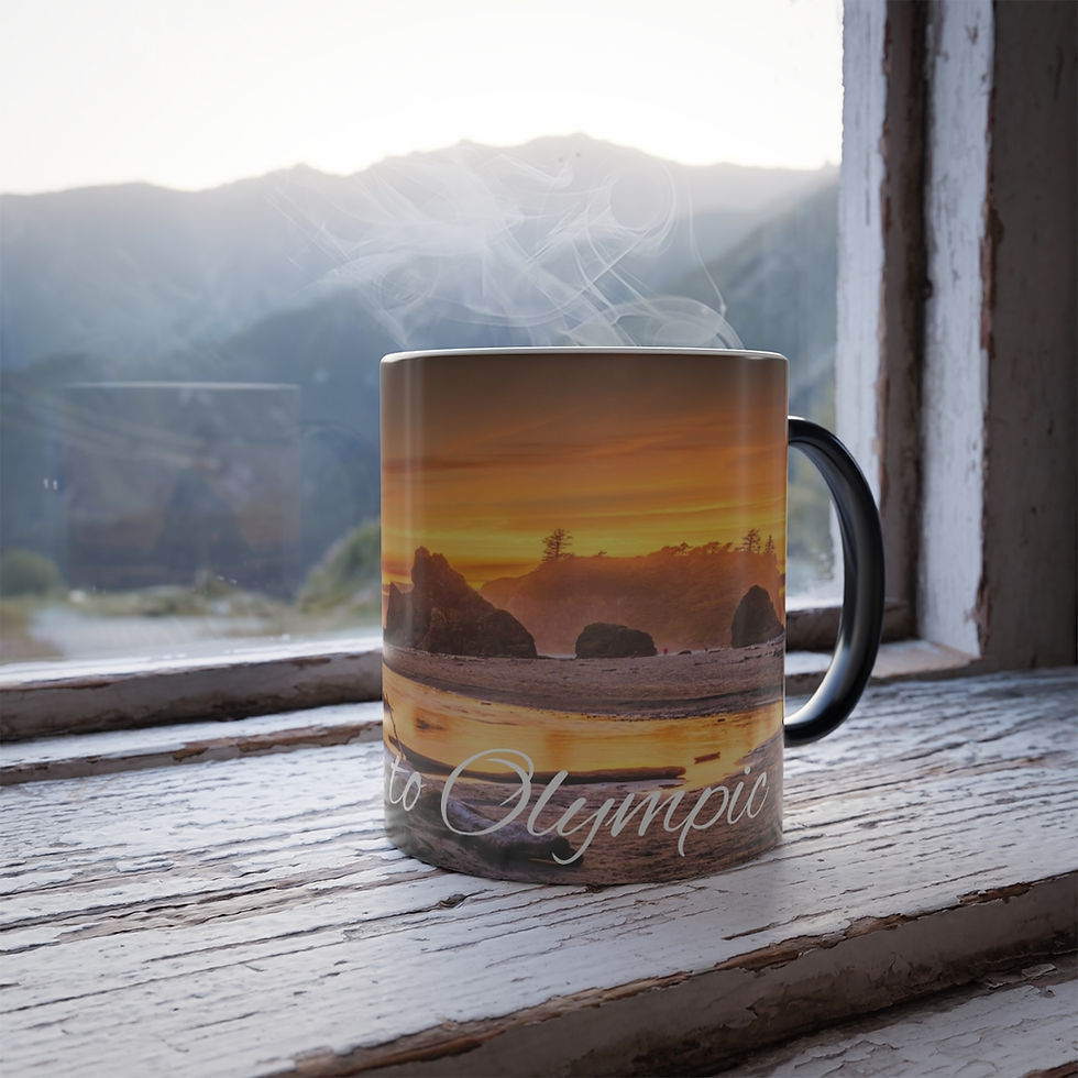 Thumbnail: Color Changing! Olympic National Park ThermoH Morphin Ceramic Coffee Mug
