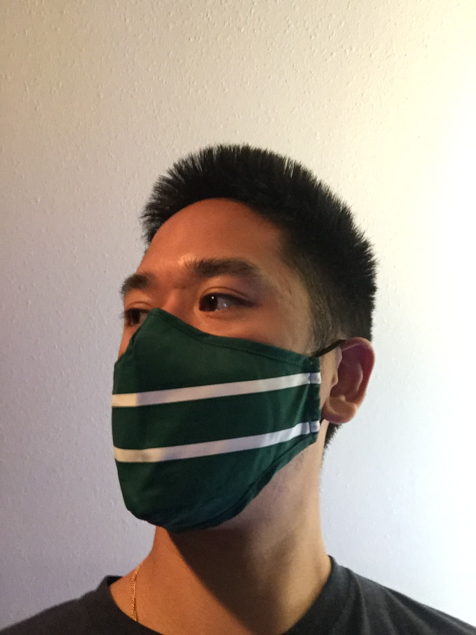 Thumbnail: Green & White Stripes Team Mask