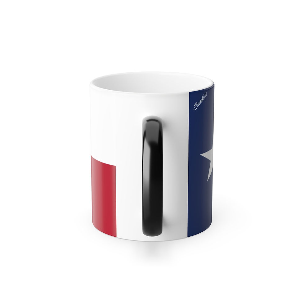 Thumbnail: Color Changing! Texas State Flag ThermoH Morphin Ceramic Coffee Mug