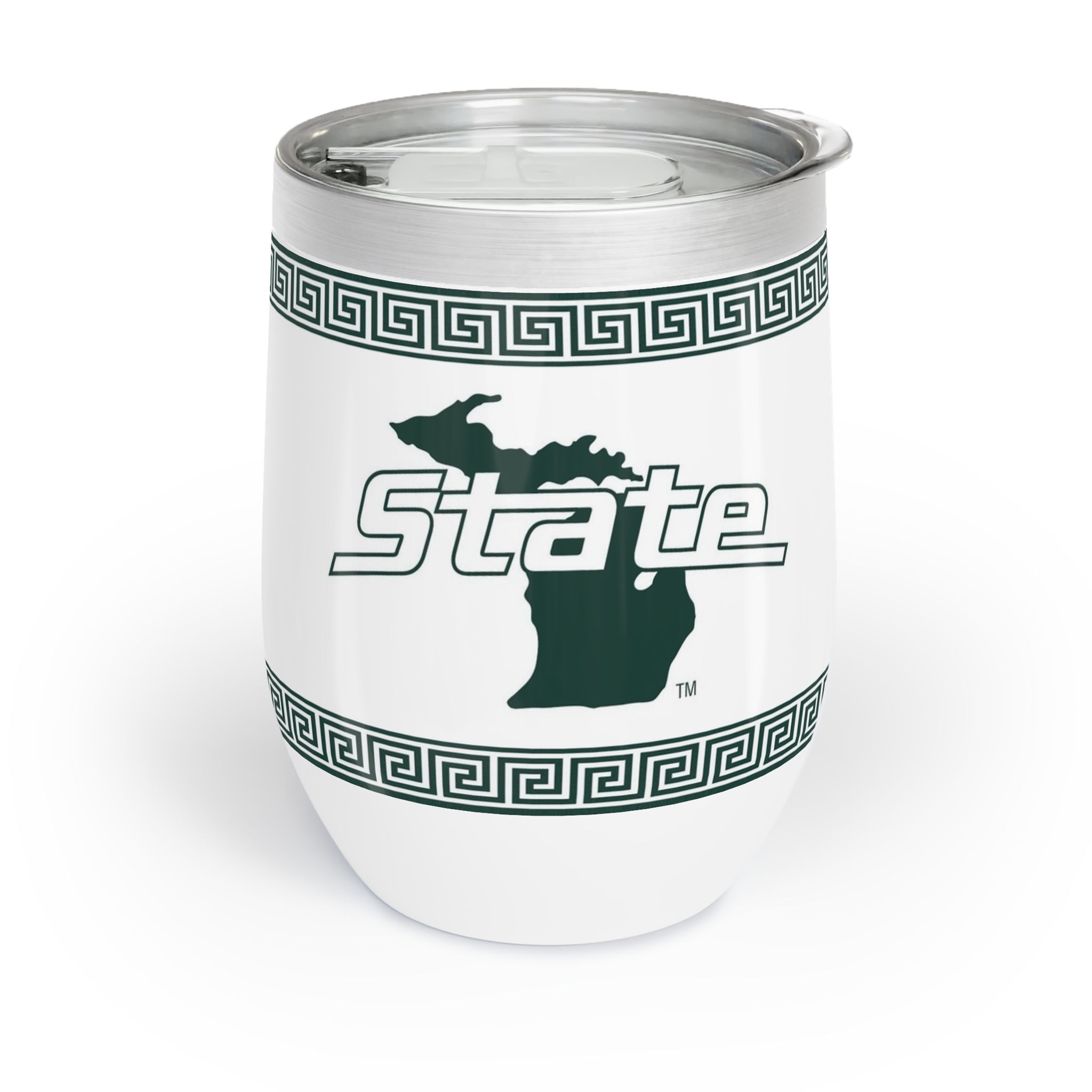 Michigan State Spartans GREEK KEY Chill Wine Insulated Tumbler - Fan Cup