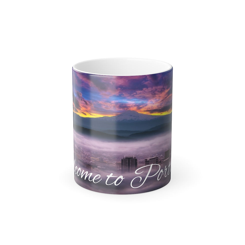 Thumbnail: Color Changing! Portland Skyline2 - City ThermoH Morphin Ceramic Coffee Mug