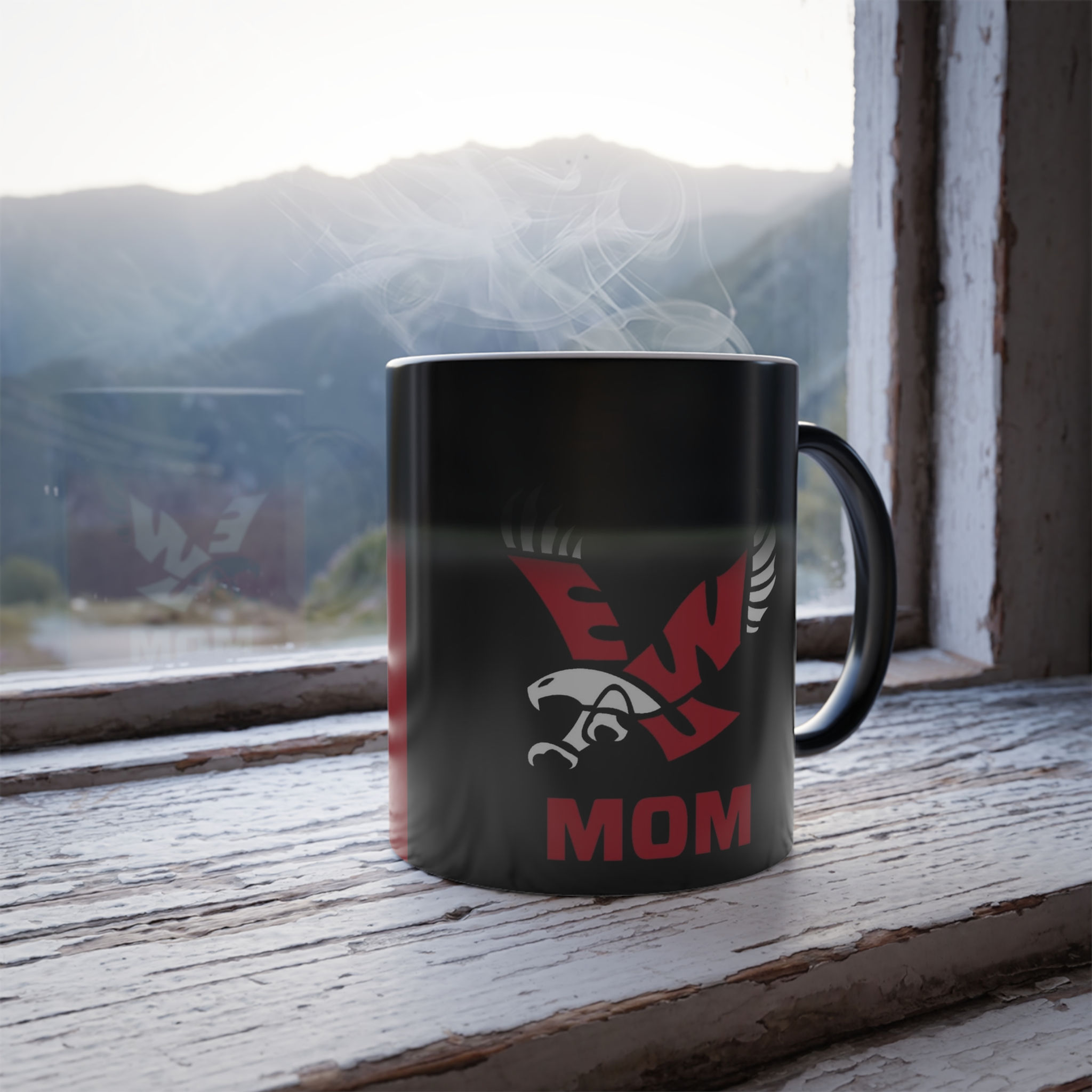 Color Changing! EWU Eagles MOM ThermoH Morphin Ceramic Coffee Mug