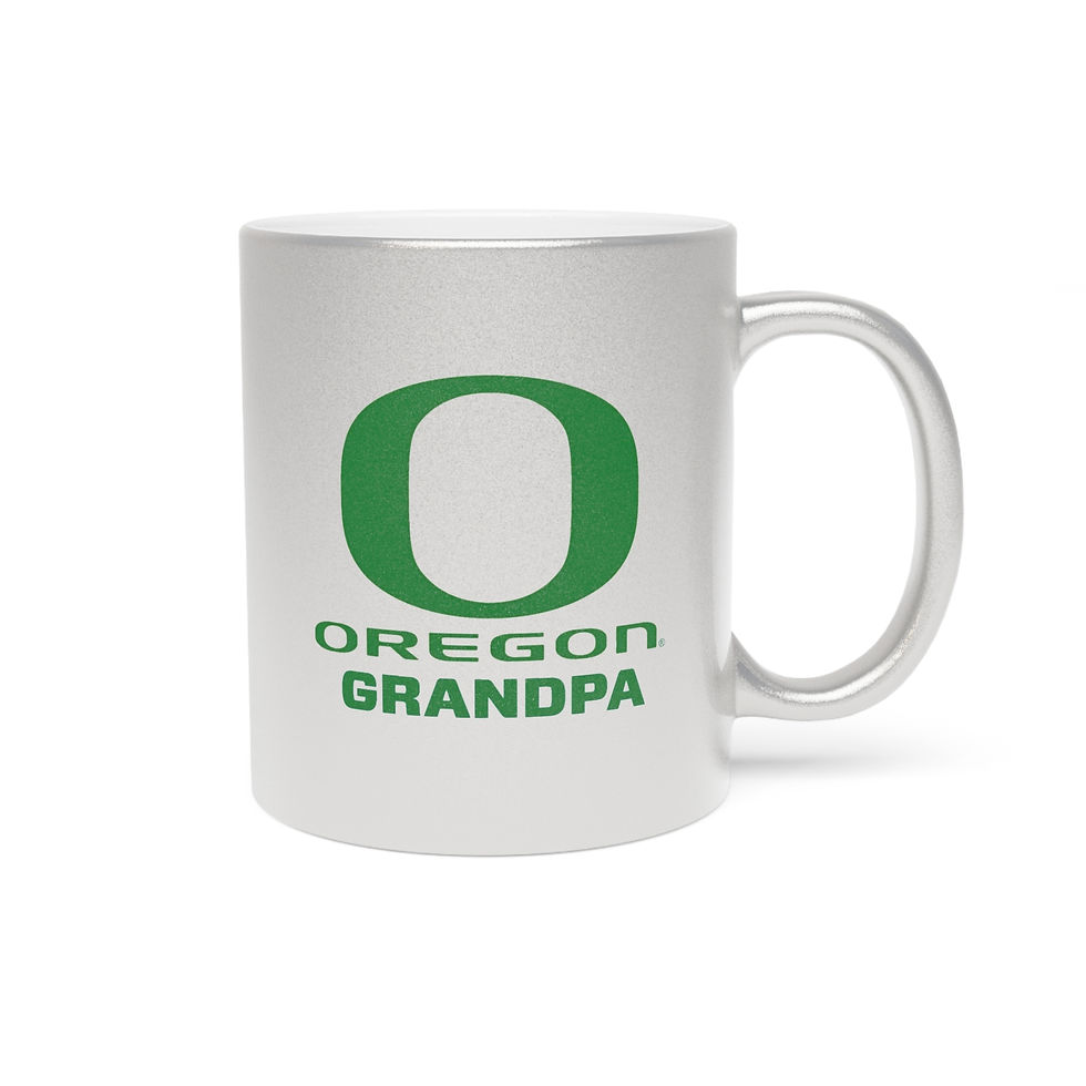 Thumbnail: Oregon Ducks GRANDPA Metallic Mug (Silver)