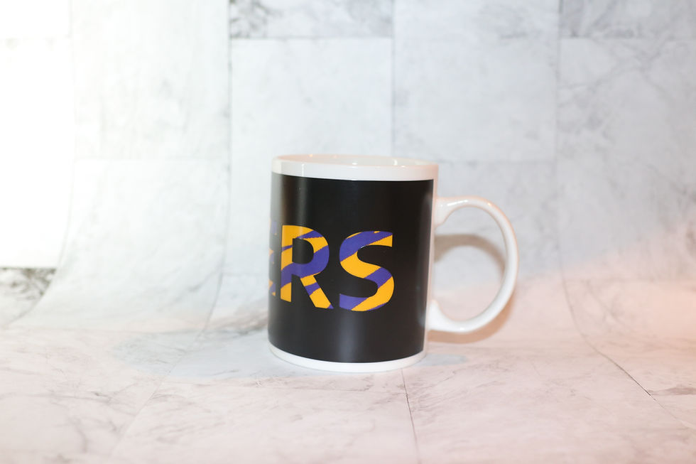Thumbnail: Purple & Yellow Tiger Stripes ThermoH Exray Mug