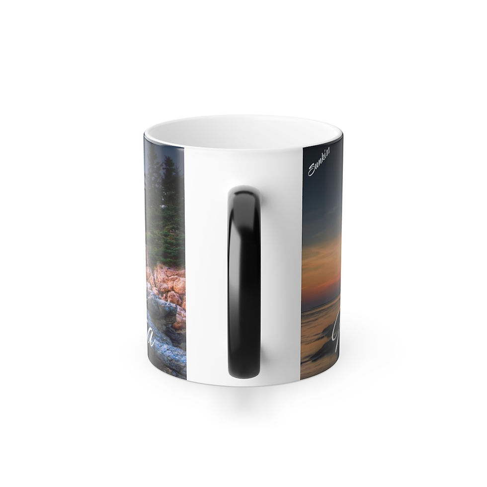 Thumbnail: Color Changing! Acadia National Park ThermoH Morphin Ceramic Coffee Mug