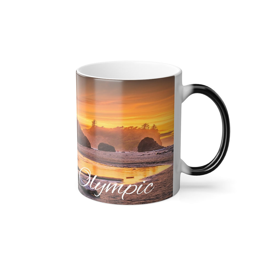 Thumbnail: Color Changing! Olympic National Park ThermoH Morphin Ceramic Coffee Mug