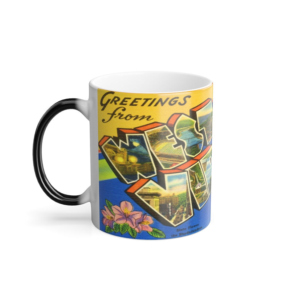 Thumbnail: Color Changing! Greetings From West Virginia ThermoH Morphin Ceramic Coffee Mug