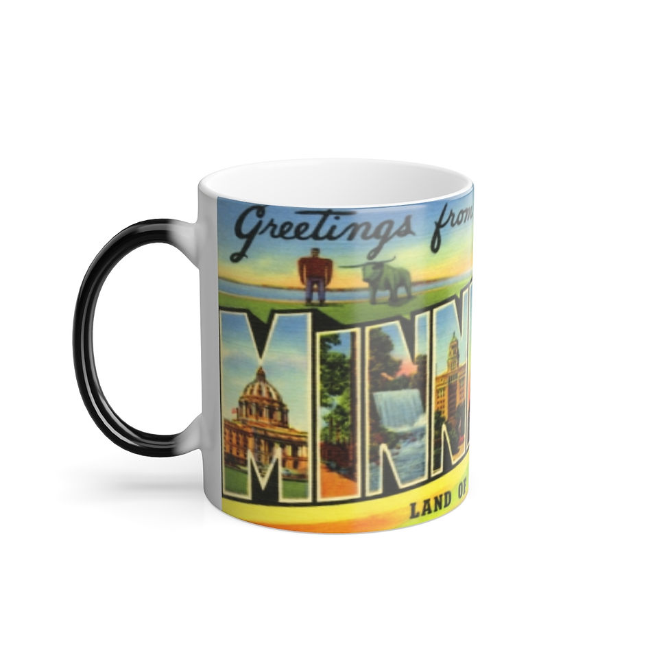 Thumbnail: Color Changing! Greetings From Minnesota ThermoH Morphin Ceramic Coffee Mug