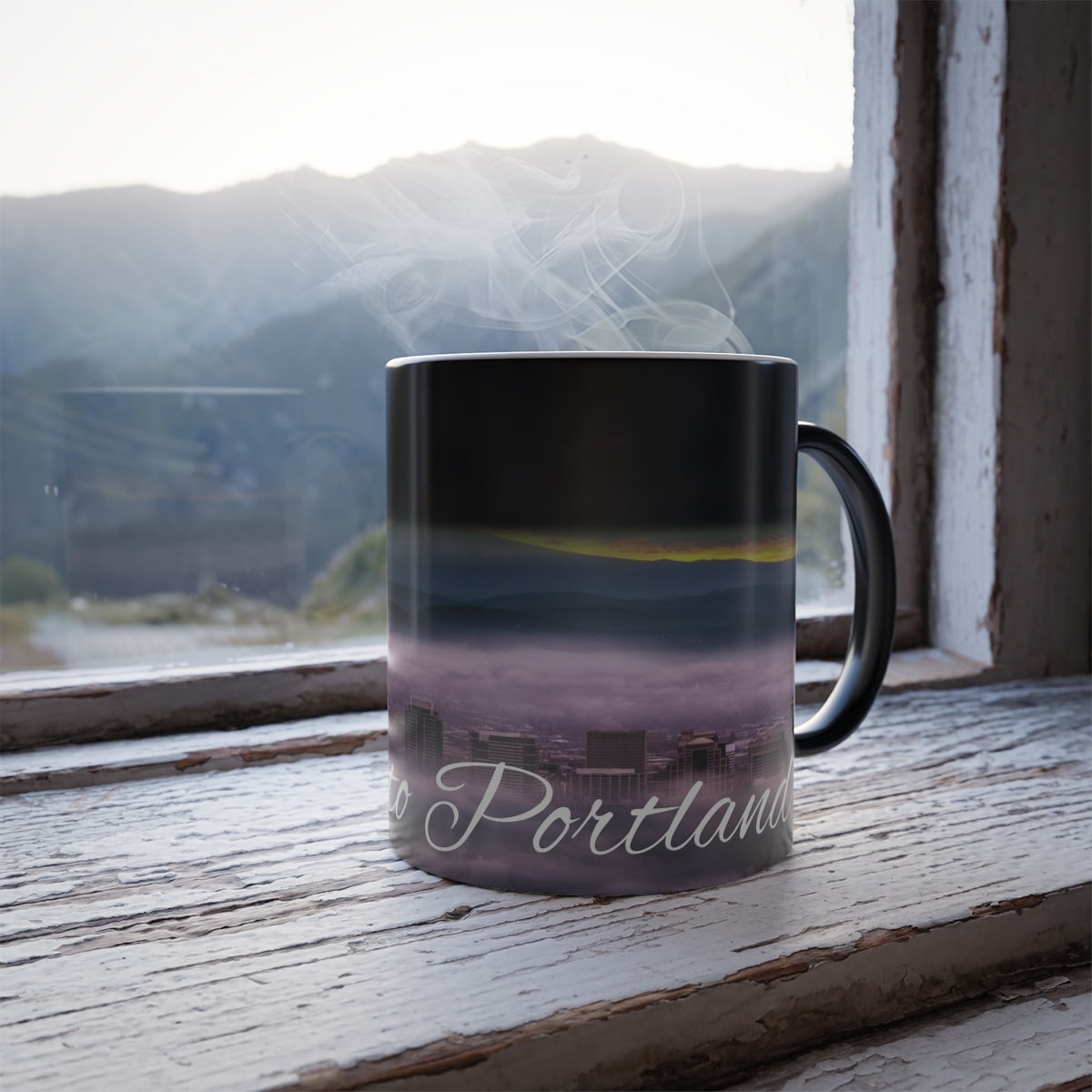 Color Changing! Portland Skyline2 - City ThermoH Morphin Ceramic Coffee Mug