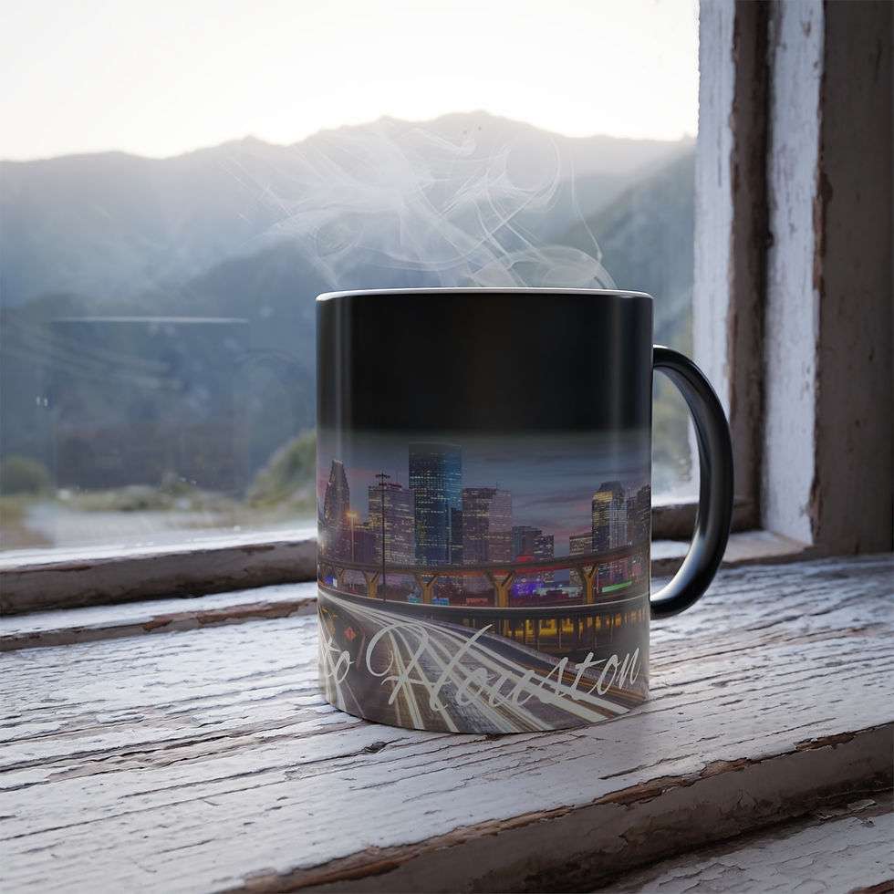 Color Changing! Houston Skyline - City ThermoH Morphin Ceramic Coffee Mug