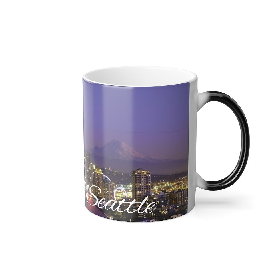 Thumbnail: Color Changing! Seattle Skyline - City ThermoH Morphin Ceramic Coffee Mug