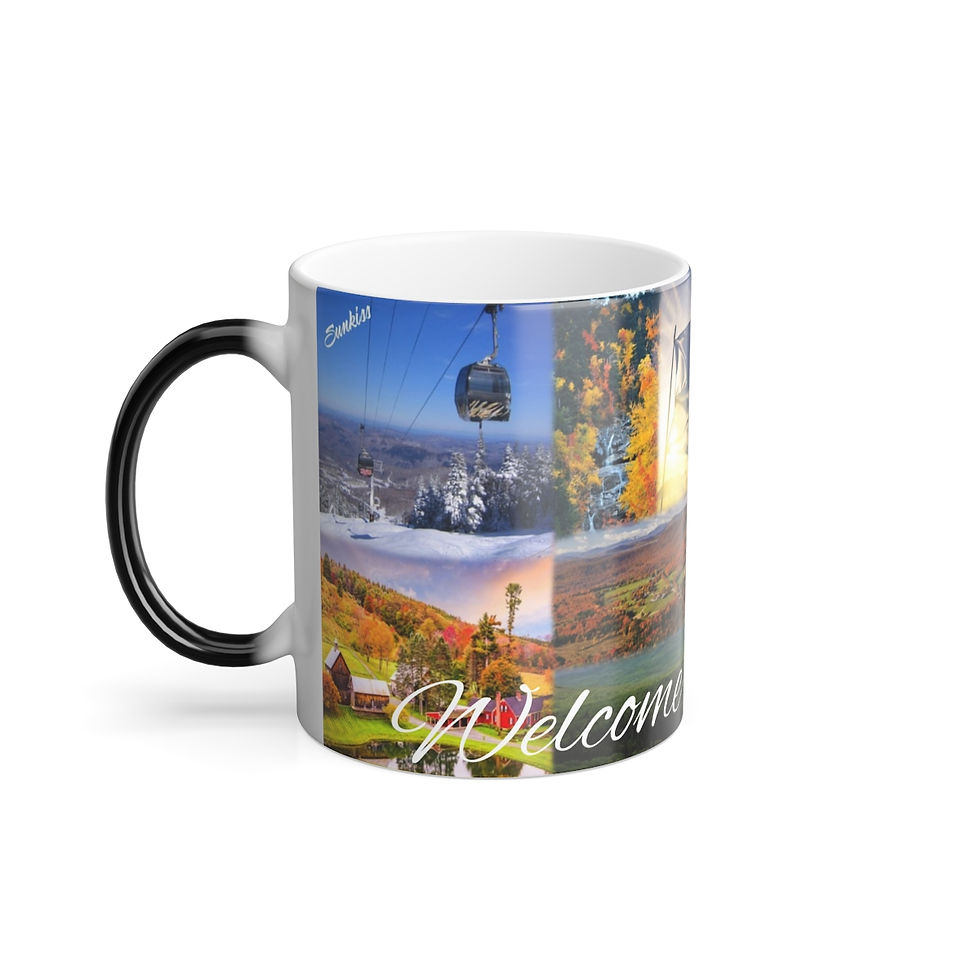 Thumbnail: Color Changing! State of Vermont Landmarks ThermoH Morphin Ceramic Coffee Mug