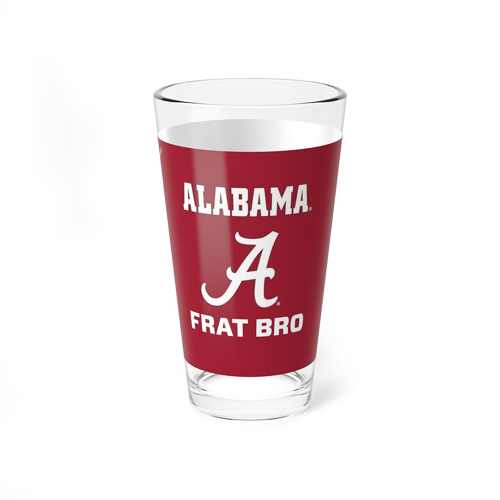 Alabama Crimson Tide FRAT BRO Pint Glass - Fan Cup